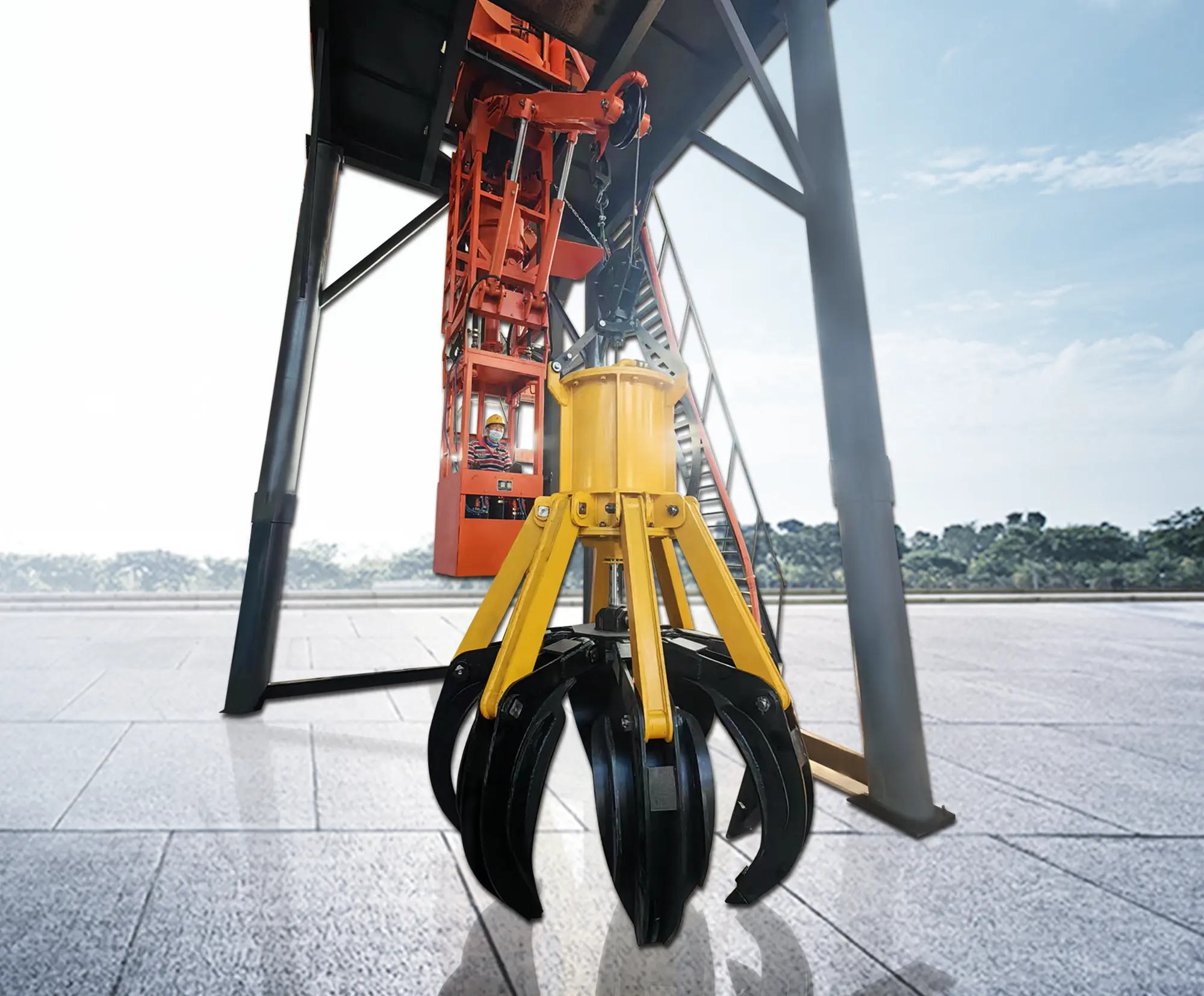 center swivel grab loader